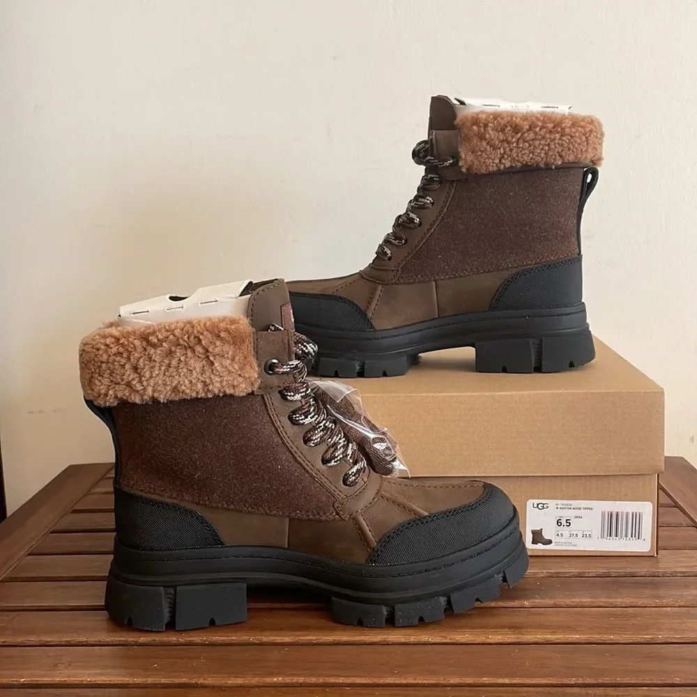 UGG Ashton Addie Tipped Boots Dark Earth USA Women Size 6.5/UK 4.5/EU 37.5